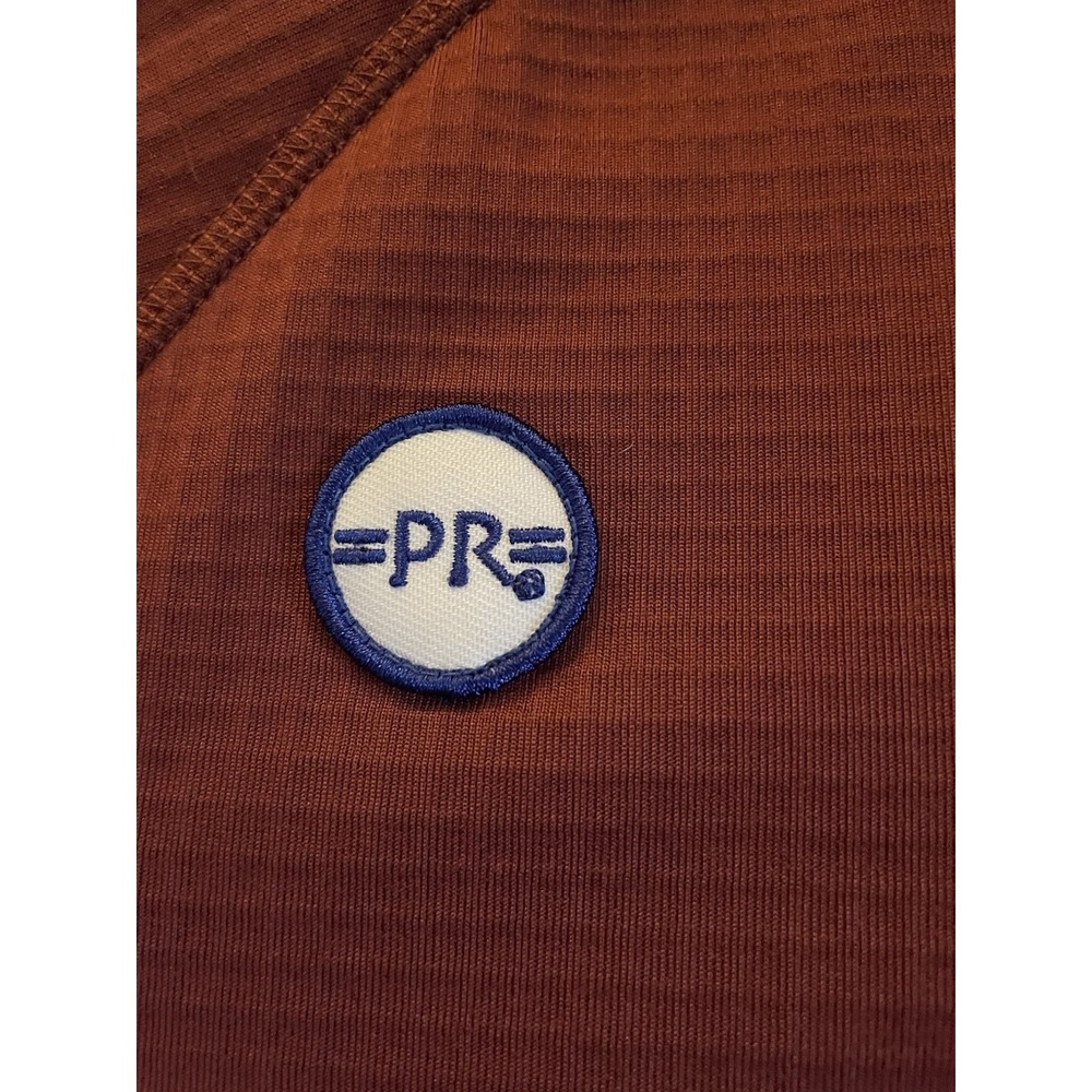 PR Run And Walk 1/4 Quarter Zip Waffle Knit Embroidered Logo Maroon Medium JBHS - Picture 3 of 11